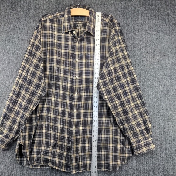 Ralph Lauren Men's Mcmeel Button-Down Shirt Blue Tan XL Long Sleeve Plaid - Picture 9 of 11